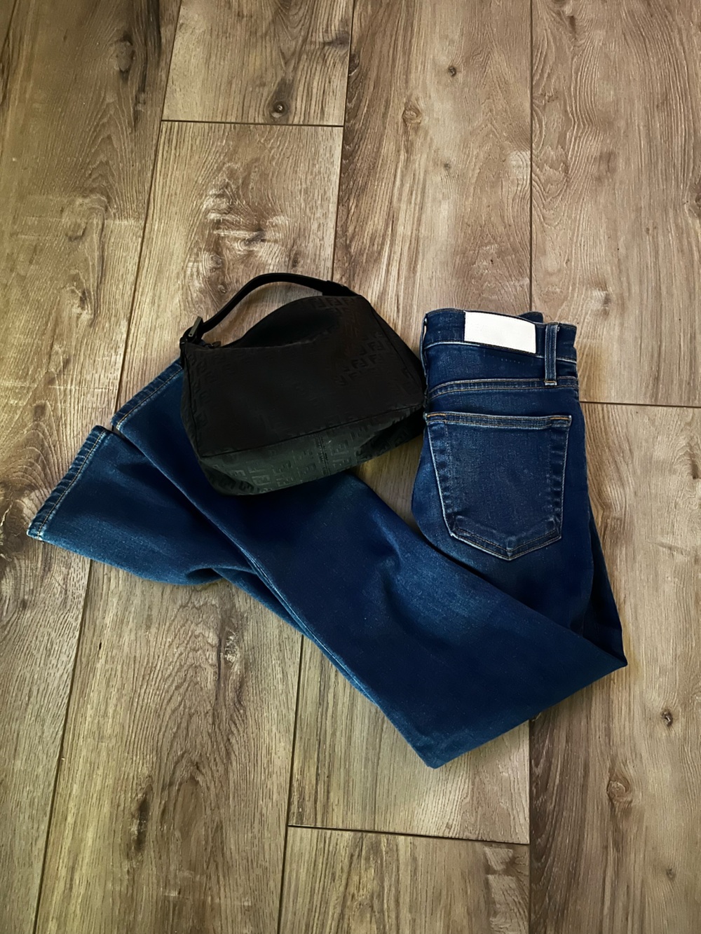 Re/Done High-Rise Dark Blue Button-Fly Straight Jeans